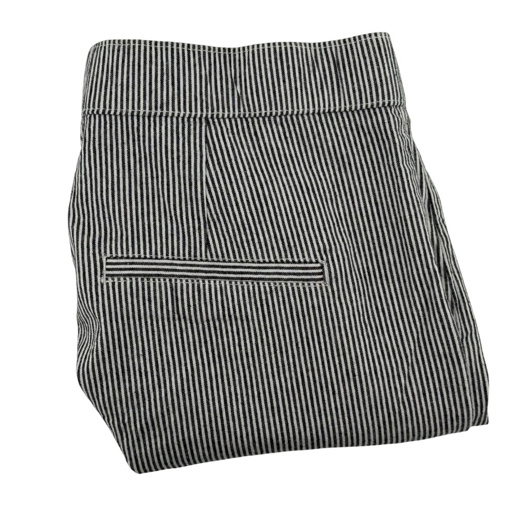 Hollister Co. Striped Cropped Pants Women's Size L Black & White‎